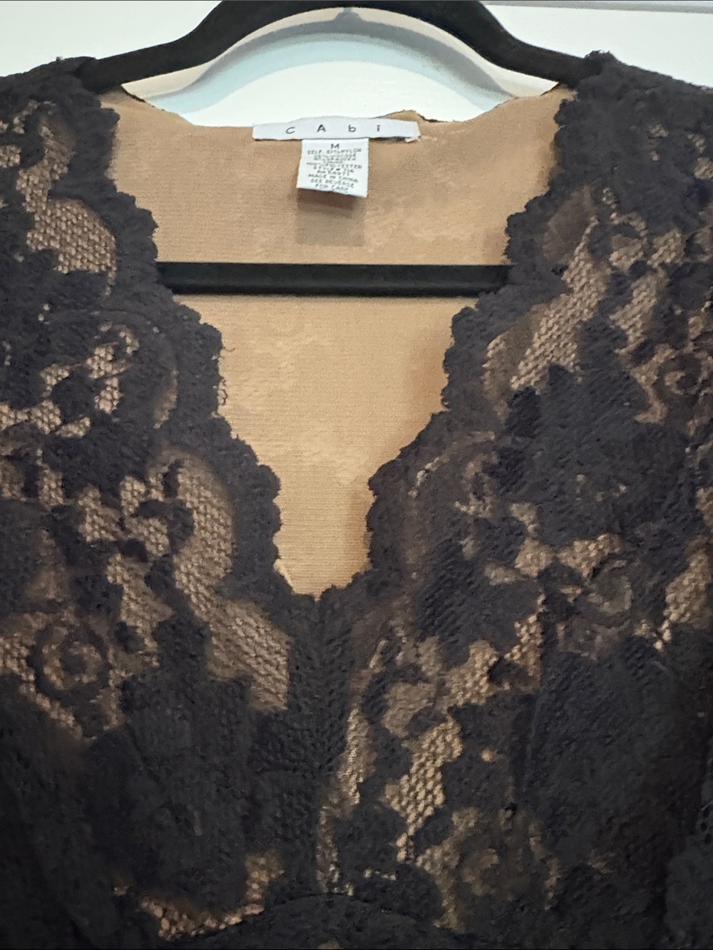 CAbi Black Lace V-Neck Midi Dress size medium - Picture 4 of 5